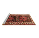 Sideview of Machine Washable Persian Brown Traditional Rug, wshtr653brn