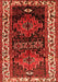 Serging Thickness of Machine Washable Persian Orange Traditional Area Rugs, wshtr653org