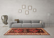 Machine Washable Persian Brown Traditional Rug in a Living Room,, wshtr653brn