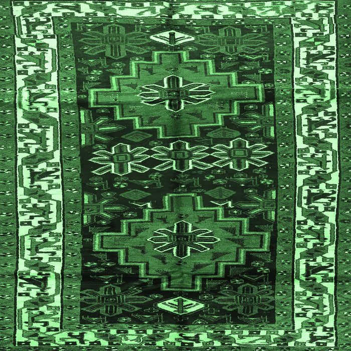 Square Persian Emerald Green Traditional Rug, tr653emgrn