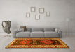 Machine Washable Persian Yellow Traditional Rug in a Living Room, wshtr653yw