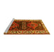 Sideview of Machine Washable Persian Yellow Traditional Rug, wshtr653yw