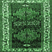 Square Machine Washable Persian Emerald Green Traditional Area Rugs, wshtr653emgrn