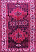 Machine Washable Persian Pink Traditional Rug, wshtr653pnk