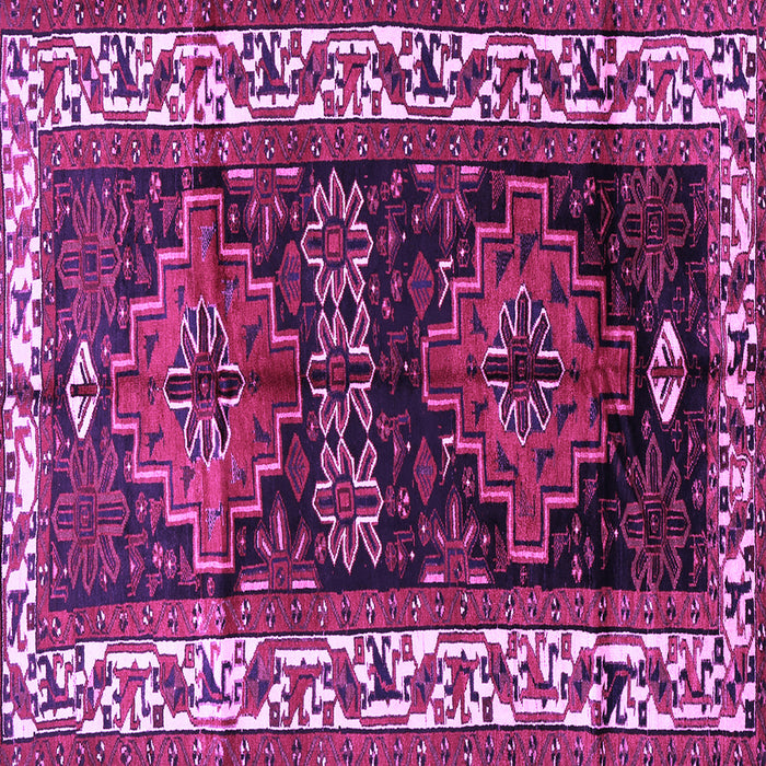 Square Machine Washable Persian Purple Traditional Area Rugs, wshtr653pur