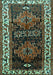 Machine Washable Persian Turquoise Traditional Area Rugs, wshtr653turq