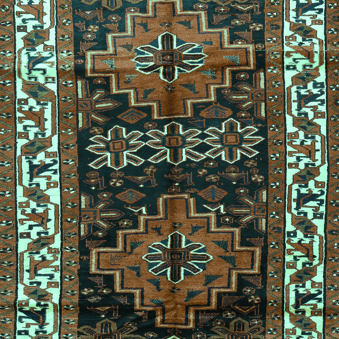 Machine Washable Persian Turquoise Traditional Area Rugs, wshtr653turq