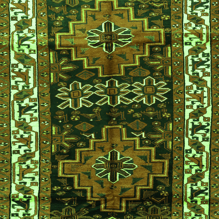 Serging Thickness of Machine Washable Persian Green Traditional Area Rugs, wshtr653grn