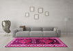 Machine Washable Persian Pink Traditional Rug in a Living Room, wshtr653pnk