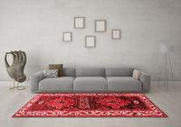 Machine Washable Persian Red Traditional Rug, wshtr653red