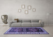 Machine Washable Persian Blue Traditional Rug in a Living Room, wshtr653blu