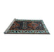 Sideview of Machine Washable Persian Light Blue Traditional Rug, wshtr653lblu