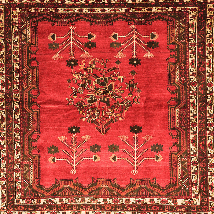 Round Machine Washable Persian Orange Traditional Area Rugs, wshtr654org