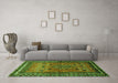 Machine Washable Persian Green Traditional Area Rugs in a Living Room,, wshtr654grn