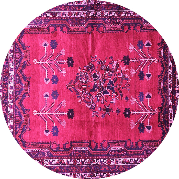 Round Persian Pink Traditional Rug, tr654pnk
