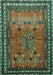 Machine Washable Persian Turquoise Traditional Area Rugs, wshtr654turq