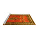 Sideview of Machine Washable Persian Yellow Traditional Rug, wshtr654yw