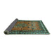 Sideview of Persian Turquoise Traditional Rug, tr654turq