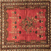 Square Machine Washable Persian Brown Traditional Rug, wshtr654brn