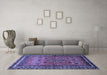 Machine Washable Persian Blue Traditional Rug in a Living Room, wshtr654blu