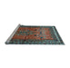 Sideview of Machine Washable Persian Light Blue Traditional Rug, wshtr654lblu