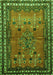 Serging Thickness of Machine Washable Persian Green Traditional Area Rugs, wshtr654grn