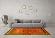 Machine Washable Persian Yellow Traditional Rug in a Living Room, wshtr654yw