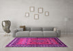 Machine Washable Persian Purple Traditional Area Rugs in a Living Room, wshtr654pur