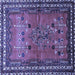 Square Persian Blue Traditional Rug, tr654blu