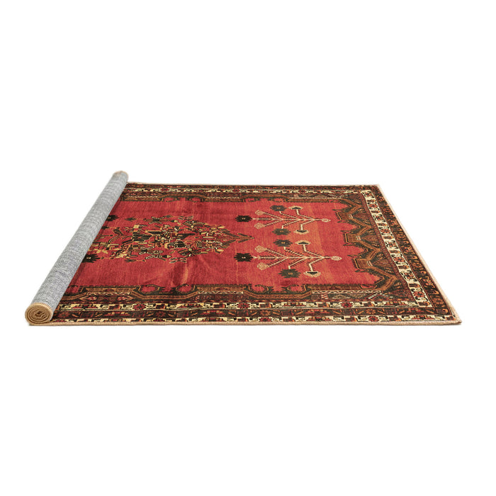 Sideview of Machine Washable Persian Brown Traditional Rug, wshtr654brn