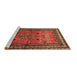 Sideview of Machine Washable Persian Brown Traditional Rug, wshtr654brn