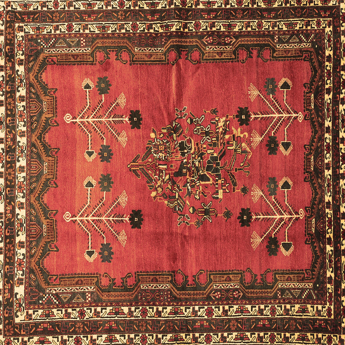 Square Persian Brown Traditional Rug, tr654brn