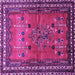 Square Persian Purple Traditional Rug, tr654pur