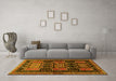 Machine Washable Persian Yellow Traditional Rug in a Living Room, wshtr655yw