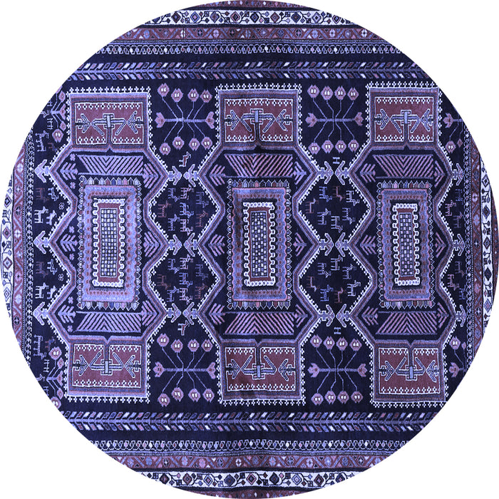 Round Persian Blue Traditional Rug, tr655blu