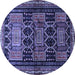 Round Persian Blue Traditional Rug, tr655blu