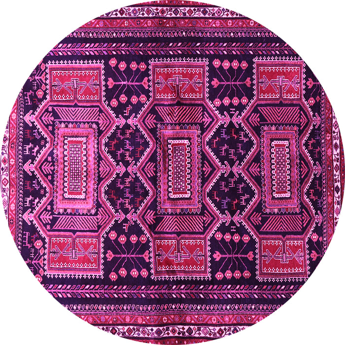Round Machine Washable Persian Pink Traditional Rug, wshtr655pnk