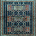 Square Machine Washable Persian Light Blue Traditional Rug, wshtr655lblu