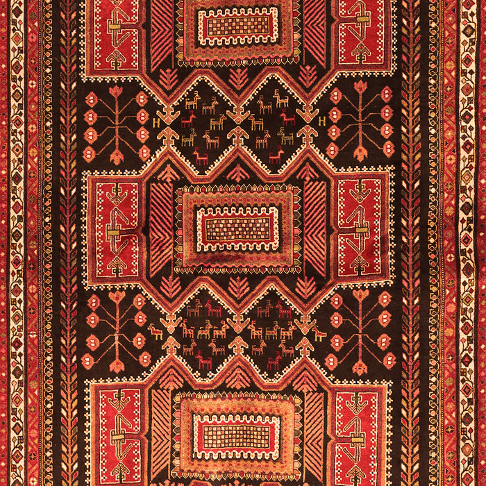 Serging Thickness of Machine Washable Persian Orange Traditional Area Rugs, wshtr655org