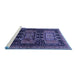 Sideview of Machine Washable Persian Blue Traditional Rug, wshtr655blu