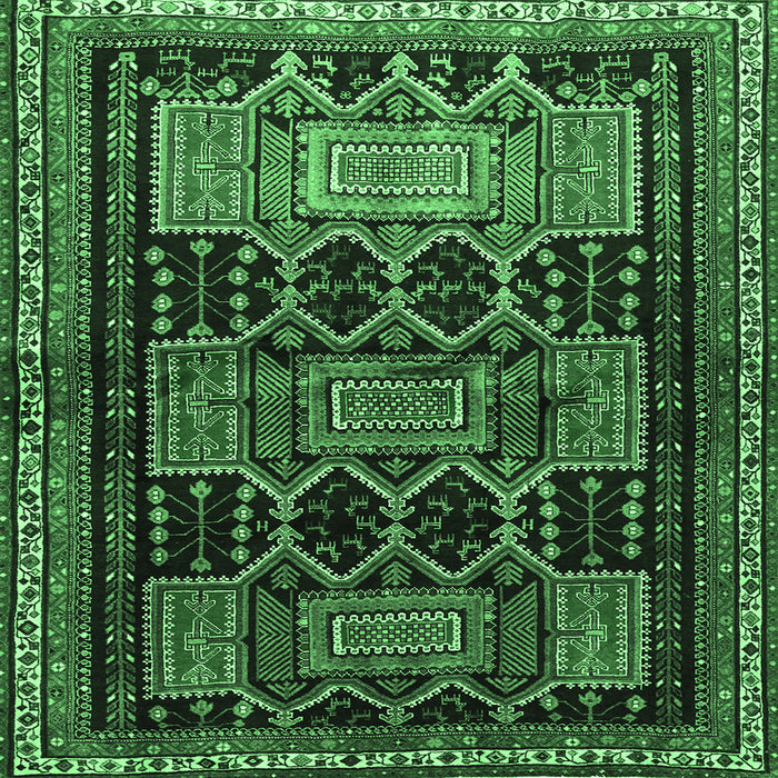 Square Persian Emerald Green Traditional Rug, tr655emgrn