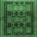 Square Persian Emerald Green Traditional Rug, tr655emgrn