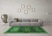 Machine Washable Persian Emerald Green Traditional Area Rugs in a Living Room,, wshtr655emgrn