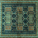 Square Persian Turquoise Traditional Rug, tr655turq
