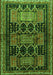 Serging Thickness of Machine Washable Persian Green Traditional Area Rugs, wshtr655grn