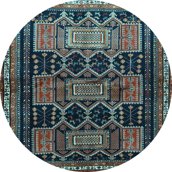 Round Persian Light Blue Traditional Rug, tr655lblu