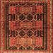 Round Machine Washable Persian Orange Traditional Area Rugs, wshtr655org