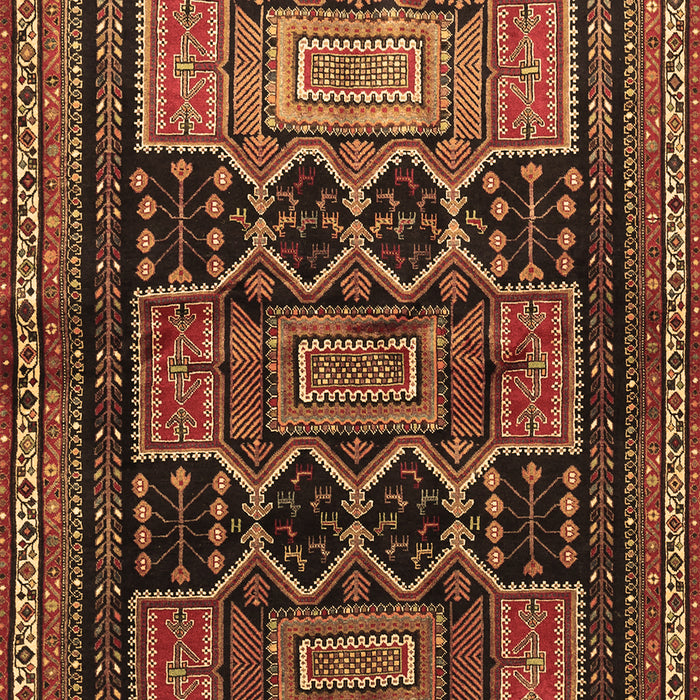 Machine Washable Persian Brown Traditional Rug, wshtr655brn