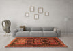 Machine Washable Persian Orange Traditional Area Rugs in a Living Room, wshtr655org