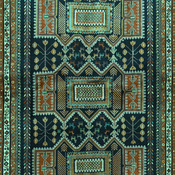 Machine Washable Persian Turquoise Traditional Area Rugs, wshtr655turq